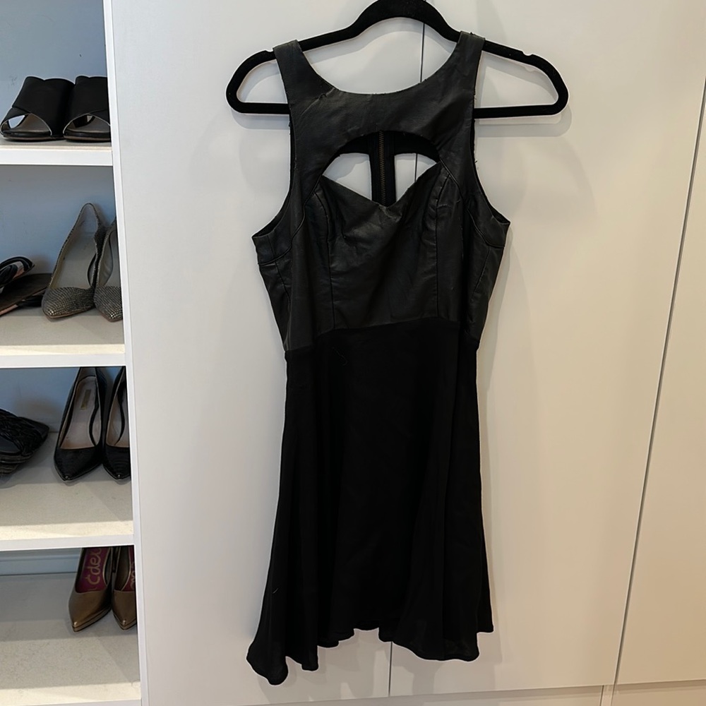 Leather cutout dress